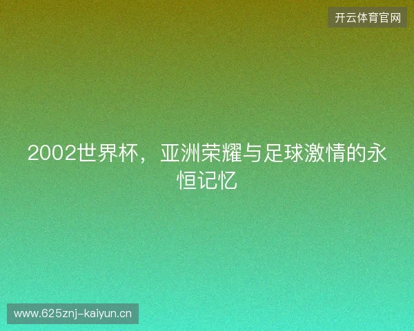 2002世界杯，亚洲荣耀与足球激情的永恒记忆